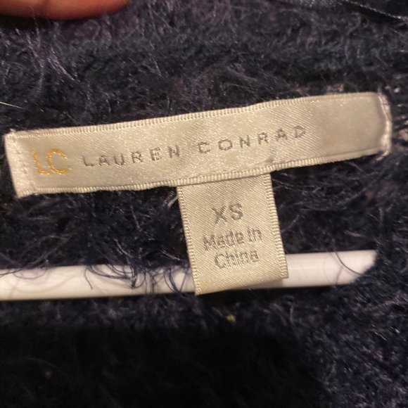 Lauren Conrad Soft Fuzzy Sweater Navy XS - Picture 2 of 3